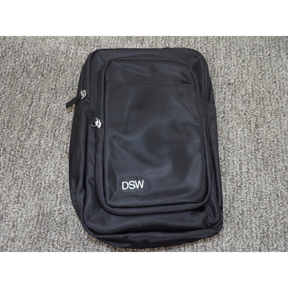 DSW Black Nylon Crossbody Bag Adjustable Strap Travel Organizer Purse